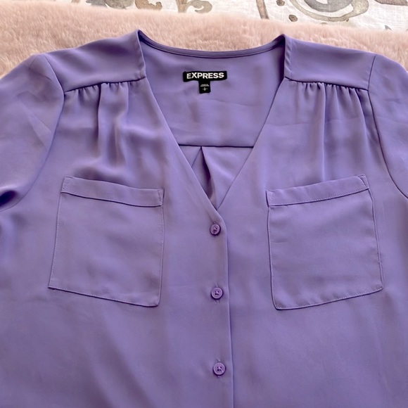 NWOT EXPRESS LILAC-LAVANDER SHIRT SIZE SP SMALL PETITE) - Picture 5 of 10